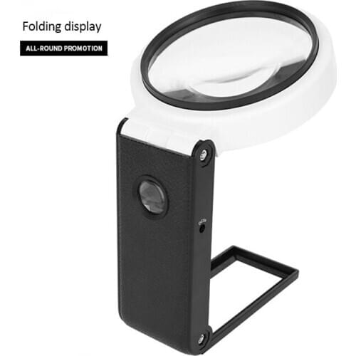 5X 25X Magnifying Glass Dual Use Table Lamp Bright Stand Non Slip Hand Held 8 LED Magnifier Lamp for Reading Crafting Repairing
