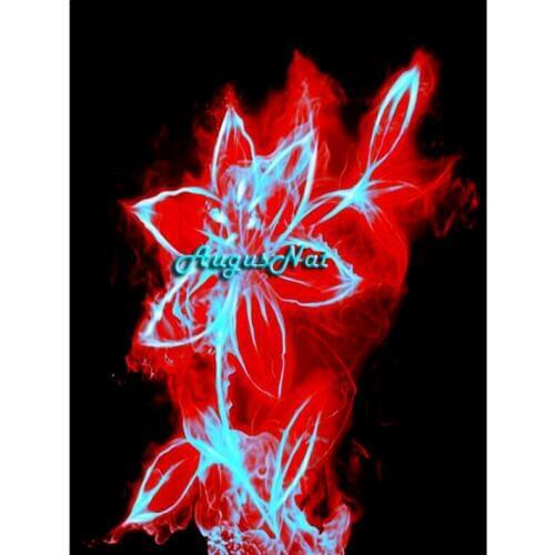 Abstract diamond painting full square red flower wall art diamond dotz 5d diamond drawing sticker fire oil paint on canvas gift