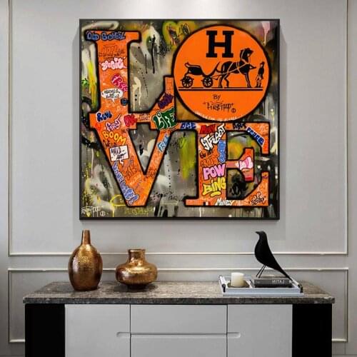 Diamond painting abstract colorful graffiti street art diamond embroidery "love" poster cross stitch kit mosaic home decoration