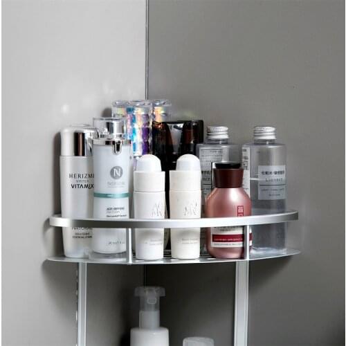 Toilet space aluminum shelf wall mount storage toilet toilet tripod free punching bathroom shelf