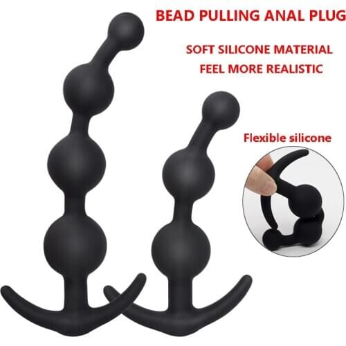 Silicone Anal Beads Butt Plug For Beginner Black G Spot Prostate Massager Anal Plug Erotic Product For Women Men Gay Masturbator