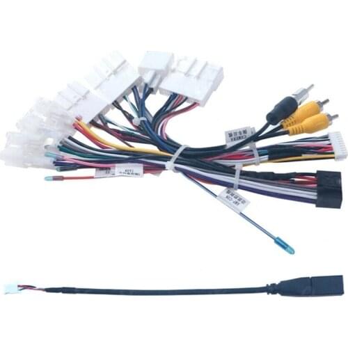 Car Stereo Audio 16 PIN Android Power Wiring Harness Cable Adapter + Canbus Box for Toyota RAV4 Highlander Corolla Camry