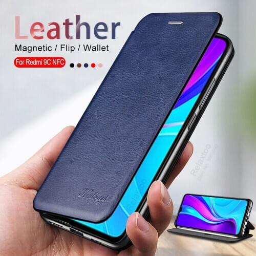 Redmi 9C nfc Case Leather Flip Magnetic Case For Xiaomi redmi 9c 9 c c9 redmi9c wallet stand book phone cover coque fundas 6.53