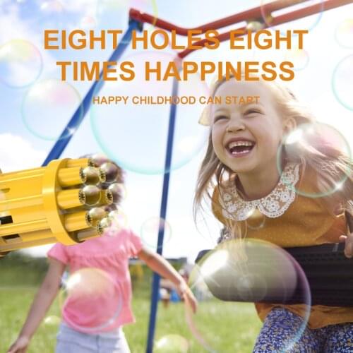 Kids Bubble Machine Summer Fun Gatling Bubble Gun Automatic Soap Water Bubble Blower Plastic Toy Guns Outdoor Electric Kid Toys