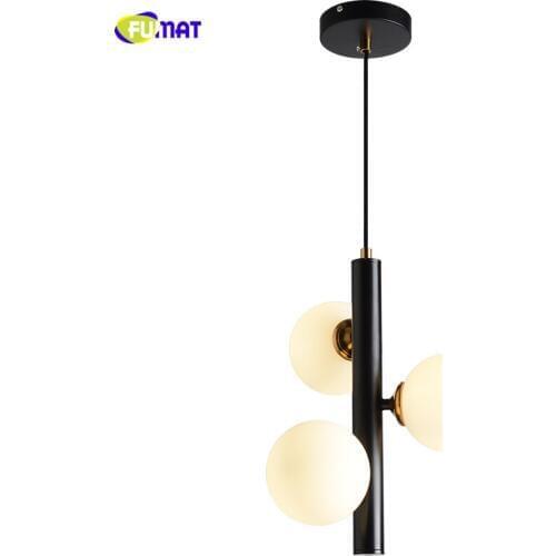 FUMAT Nordic 3 Light G9 Led Chandeliers Matte Metal Glass Ball Pendant Chandelier Lustre Luminarias Hanging Lamp Suspend Lamps