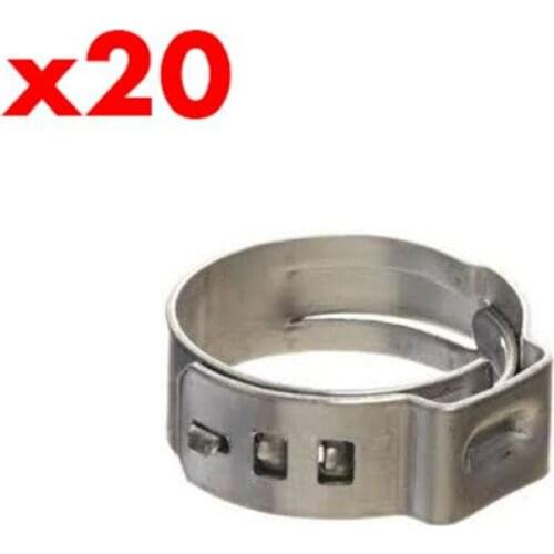 20 PACK) Stainless Stepless Clamp (suit 16-18mm OD) 18.5mm