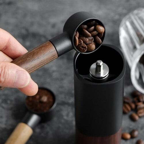 Round Coffee Spoon With Walnut Wood Handle 8g Standard Measuring Dual-use Bean Scoop Coffee Accessories Simple And Exquisite