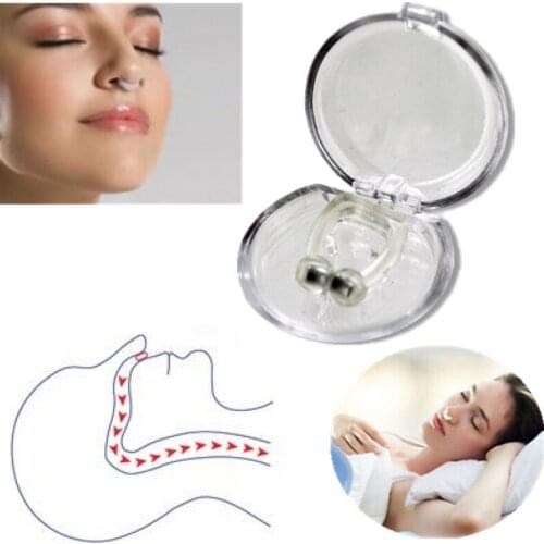 Mini Anti Snoring Snore Stoper Device Silicone Nose Clip Magnet Nose Clip Anti snoring With Case Snore Solution For Drop ship