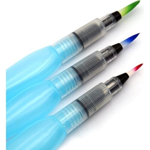 Water Brush Pen Set Refillable Leakproof for Watercolor Painting & Lettering 3 Sizes Point Tip Brush Pens are Available
