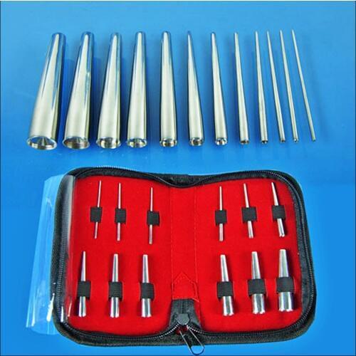 BOG- 316L Steel Insertion Pins Taper Expander Stretching Kit Concave Ear Taper Set Professional Body Piercing Tool 12PCS/Kit