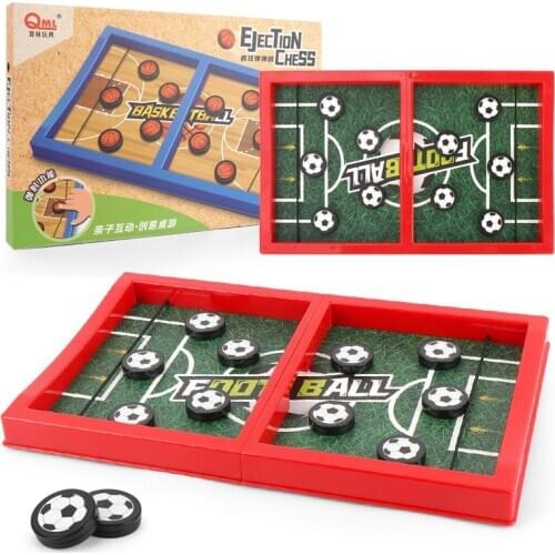 Fast Sling Puck Board Game Wooden Table Game Football Table Ice Hockey Game Catapult Chess Parent-child Interactive Toy