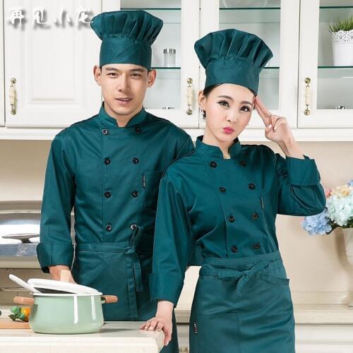 New Arrival Adult Cook Suit Mens Long-sleeve Uniform Clothes Male Kitchen Jacket Clothes Hotel Restaurant Work Wear B-5547