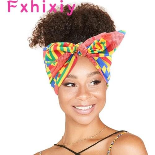 African Pattern Print Headband for Women Twist Knot Style Black Women Girl Head Wrap Bandage Turban Headscarf Party Holiday Gift