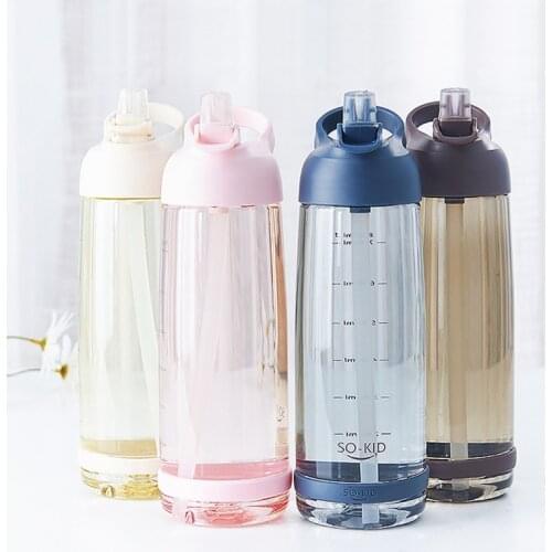 Outdoor Water Bottle with Straw Sports Bottles Leak Proof Eco-friendly Children School With Lid Hiking Camping Plastic BPA Free