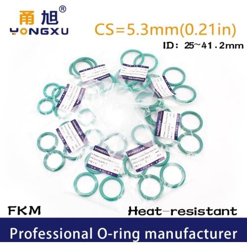 Fluorine rubber Ring FKM Oring Seal CS5.3mm ID25/27.5/30/32.5/35/37.5/40/41.2*5.3mm ORing Seal Gasket Oil Ring Sealing Washer