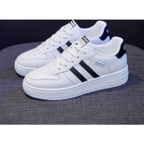 2021 Women Sneakers Walking Shoes New Spring Fashion PU leather White Sneakers Female Platform Vulcanized Shoes tenis de mujer