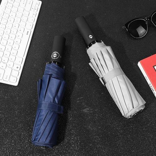 Umbrella automatic 12 bone three folding business umbrella automatic windproof men and women umbrella gift advertising umbrella
