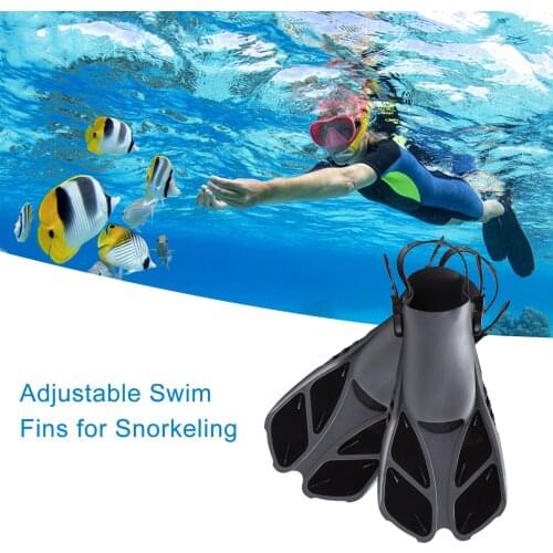 1 pair of snorkeling fins, adjustable fins, suitable for adults and children professional swimming diving equipment