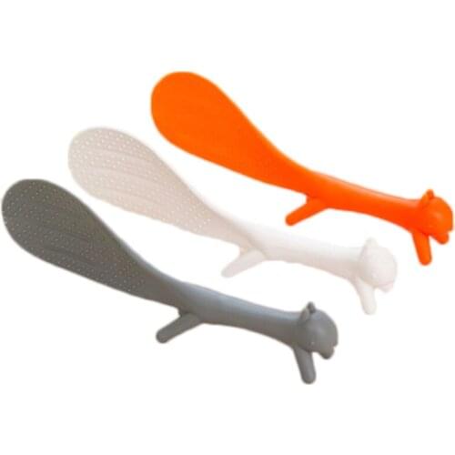 1PC Cartoon Squirrel Spoon Non Stick Rice Paddle Ladle Lovely Meal Spoon Cooking Tools Kitchen Accessories