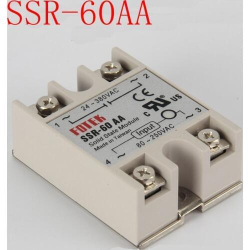 1pcs High quality AC control AC non-contact single-phase solid state relay SSR-60AA-60A free shipping
