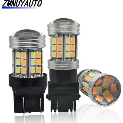 2PCS 1157 BAY15D P21/5W Led T20 7443 W21/5W Led Bulb Dual Color Car Turn Signal Lamp T25 3157 P27/7W Auto Light White Yellow 12V
