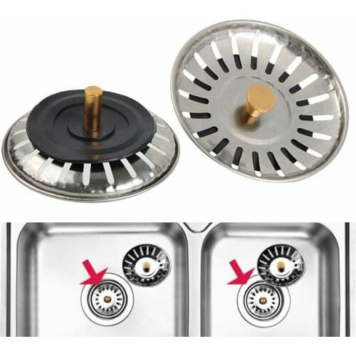 2Pcs/Set Kitchen Sink Strainers Stainless Steel Bathroom Sinks Strainers Waste Plug Clogging Sink Filter Accessories 78mm