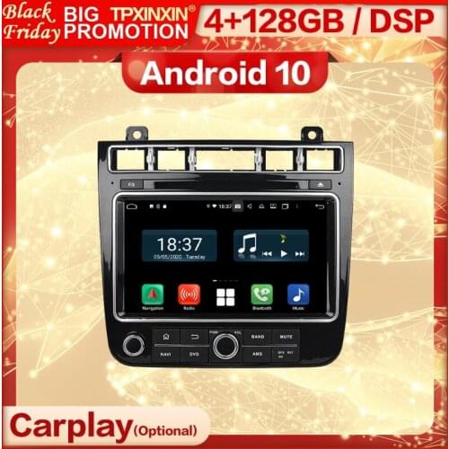 4+128G Carplay 2 Din Android 10 Screen Multimedia Stereo Receiver For VW Touareg 2015 GPS Navi Wifi Radio Audio Player Head Unit