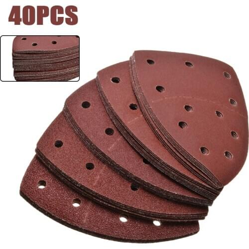 40 Hole Sandpapers 11 Hole Sanding Sheet Sandpaper Mixed Grit Hook Loop Abrasive Tools for Polish Machine