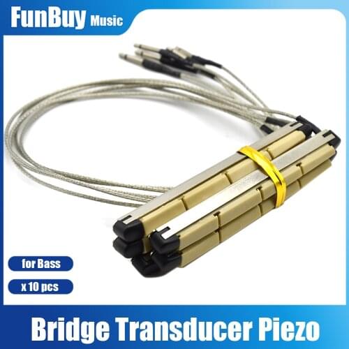 10pcs Under Bridge Saddle Transducer Bass Pickup Piezo Electric Bar Folk Acoustic Sticks for 4 String Bass Guitar Parts