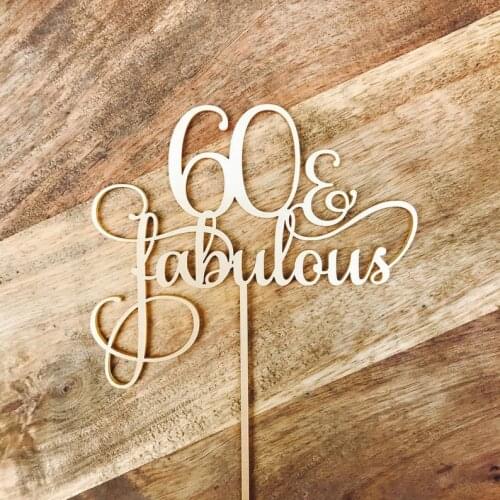 60&Fabulous Cake Topper 60th Birthday Cake Topper Cake Decoration Cake Decorating Birthday Cakes Sixty Cake Topper 60Cake Topper