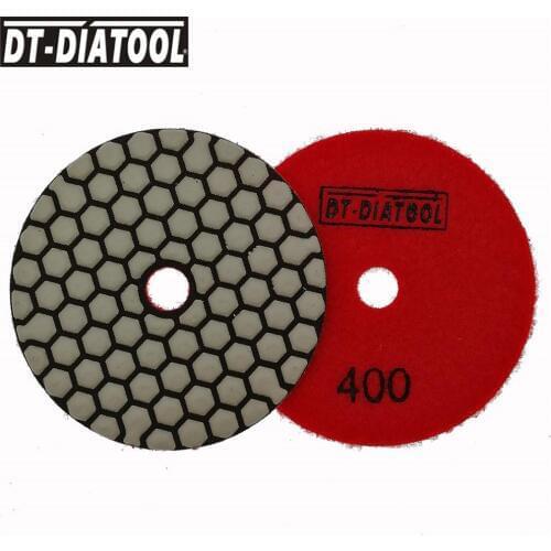 DT-DIATOOL 7 pieces/set 100mm Dry Resin Bond Diamond sanding discs Dia 4 inches polishing pads For marble & ceramic grit#400