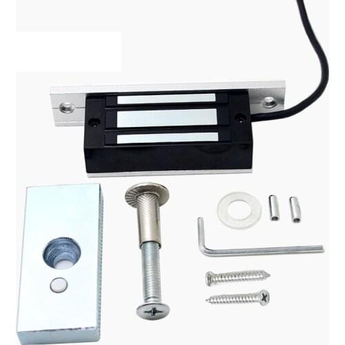 Aluminum 100Lbs 60kg 12V embedded magnetic lock electromagnetic lock cabinet lock door