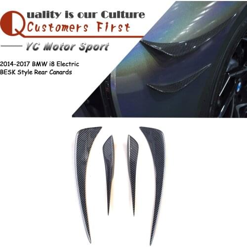 Car Accessories Perfect Fitment CF Carbon Fiber Rear Canards Fit For 2014-2017 i8 Electric BESK Style Rear Canards