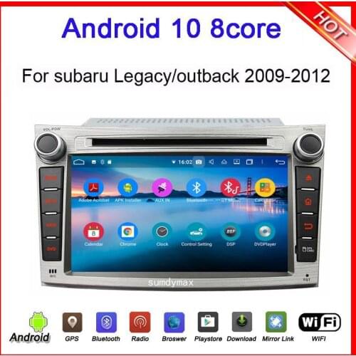 Sumdymax 7inch two din android 10.0 car audio player for subaru Legacy outback 2008-2012 with gps wifi rear camera free