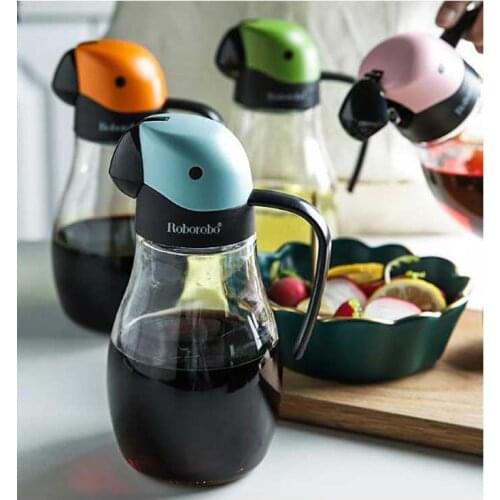 600ML Kitchen Oil Bottle Cute Animal Parrot Oil Jar Oil Can/pot Oiler