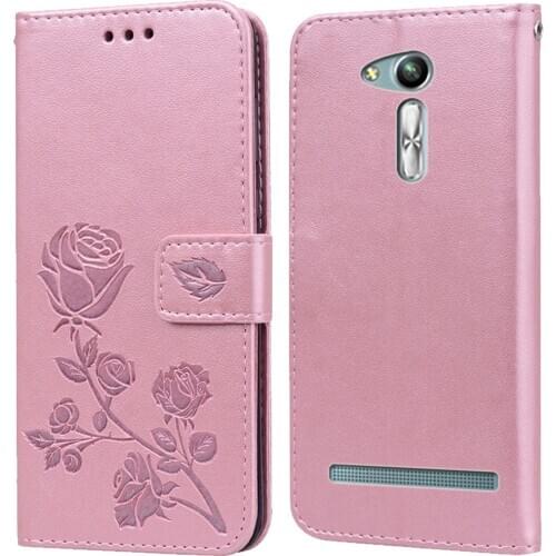 Luxury Leather Flip Book Case for Asus Zenfone Go ZB450KL ZB452KG X014D X009D X009DD Rose Flower Wallet Stand Case Phone Cover