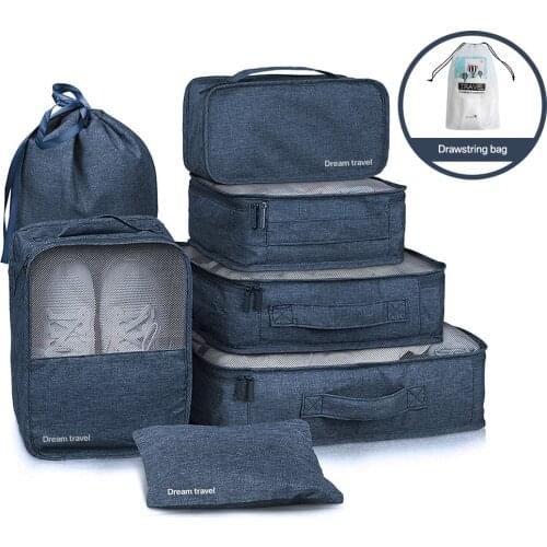 7Pcs/Set Travel Storage Bags Waterproof Clothes Shoes Underwear Suitcase Organizer Closet Portable Suitcase Pouch Packing Cube