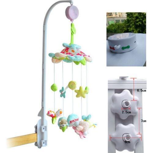 BABYSYLSRL High Arm 97cm Baby Electric Bed Bell Crib Set Musical Mobile with the Soft Toys