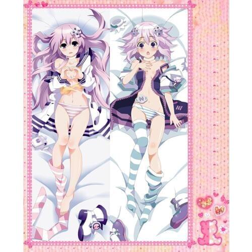 Anime Cartoon Hyperdimension Neptnuia Double Bolster Hugging Pillow Case Pillow Cover Pillowcase Peach Skin 2 Way No.7110