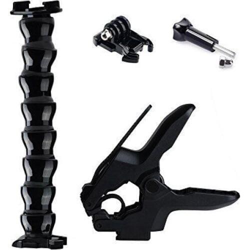 GoPro Adjustable Jaws Flexible Arm Flex Clamp Clip Universal Mount Go pro Interface 1/4 " Tripod Plate for GoPro Hero 4 3+ 3 2 1