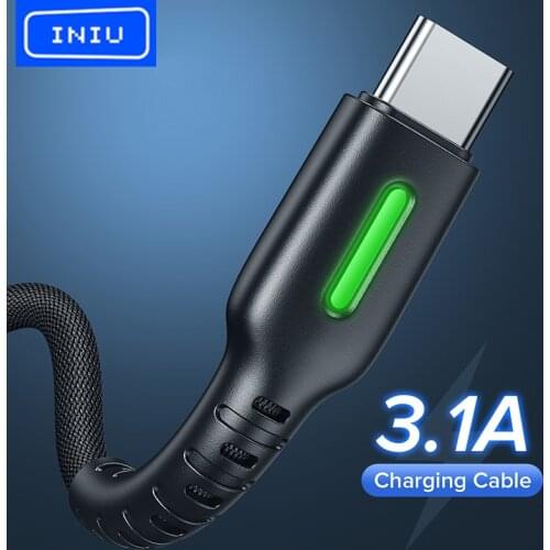 INIU USB Type C Cable 3.1A Fast Charging Mobile Phone USB-C Charger Micro USB Cord For Huawei Xiaomi Redmi Samsung Google Pixel