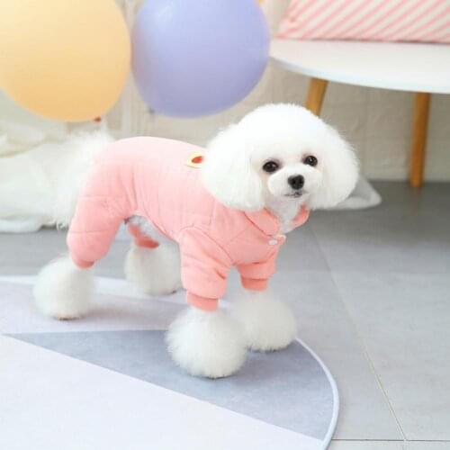 Pet Romper Strawberry Pattern Cosplay Soft Texture Pet Dog Warm Jumpsuits Outfit Autumn Cute Dogs Fleece Coat Costume