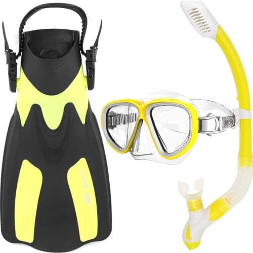 Snorkel Goggles Flippers Set Snorkeling Glass Swimming Fins Snorkelling Gear Package Snorkeling Equipment