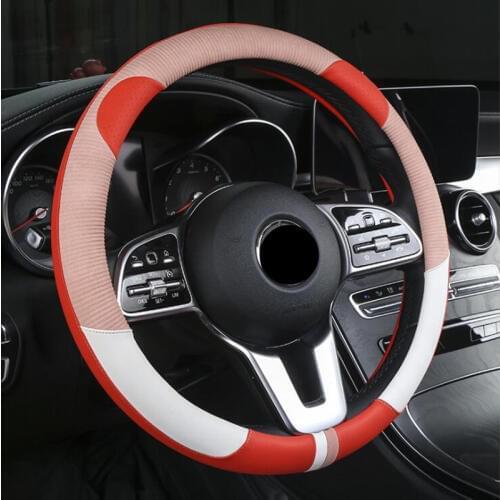 Cute Cartoon Steering Wheel Cover Four Seasons Universally Car Wheel Cover Car Accessory for Women Girls Breathable