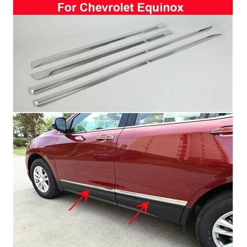 4pcs Chrome Side Door Body Molding Cover Trim For Chevrolet Equinox 2018-2021 Car modification Auto parts