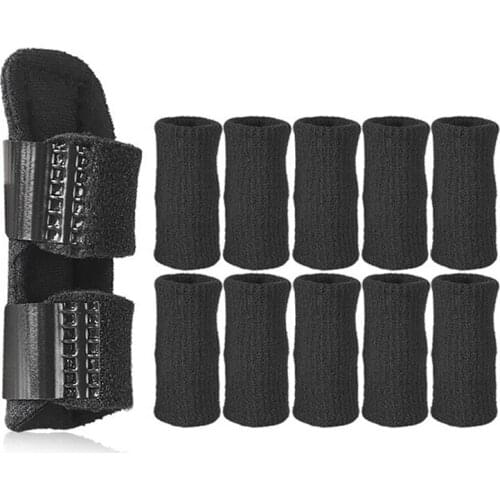 NEW 1set Pain Relief With Adjustable Tape Bandage Aluminium Finger Splint Fracture Protection Brace Corrector Supports