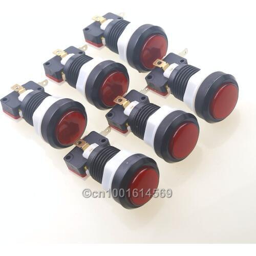 New Arcade DIY Kits Parts 6pcs 30mm LED illuminate Light Arcade Push Buttons For MAME Multicade & Raspberry PI Retropie Project