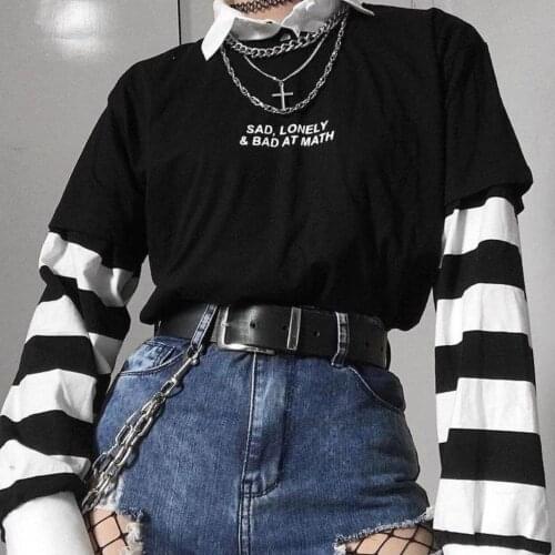 E Girl Clothing Gothic Shirt Grunge Shirt Vsco E Girl Aesthetic Grunge Outfit Japan women fashion cool girl vintage tops R181