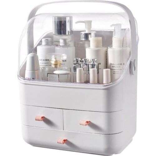 1 2 3 Layers Makeup Cosmetics Jewelry Organizer Display Box Storage Drawers Large With lid Cover Holder Waterpoof Dustproof