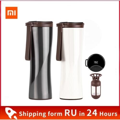 Original Xiaomi kiss kiss fish Smart Stainless Steel Thermal Vacuum Water Bottle Sensitive Temperature Sensor with Coffee Cup